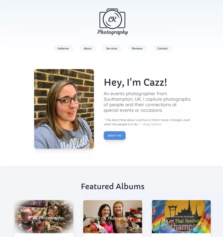 Screenshot of Cazz Photography